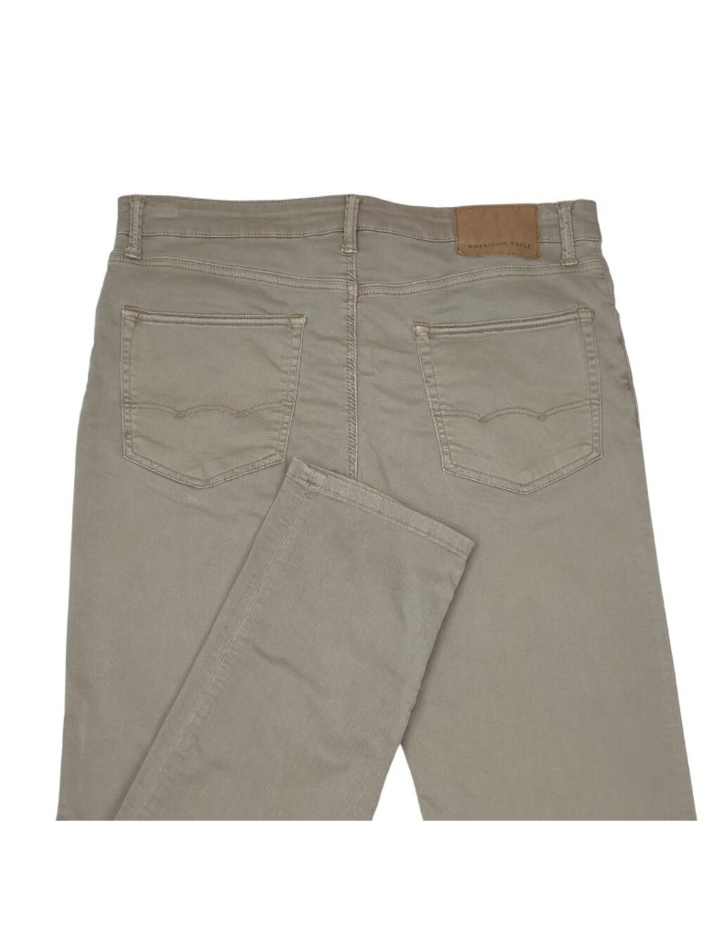 American Eagle Mens Slim Straight Flex Khaki Pants 32x32 Beige Cotton Stretch